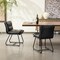 Set of 2/4 Mid-Century Modern Leatherette Solid Back Dining Chair with V-shaped Solidwood Legs